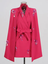 HEYFANCYSTYLE Women's Luxury Cape Sequined Embellished Blazer